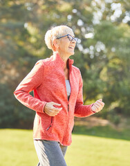 outdoor senior fitness woman lifestyle active sport exercise healthy fit retirement elderly mature...