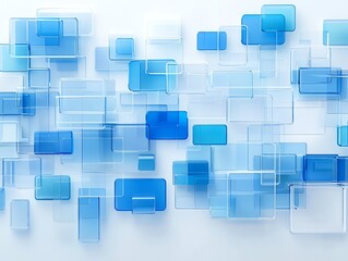 Floating Blue Rectangles Abstract Background for Technology or Modern Design