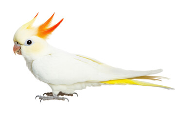 domestic parrot isolated on white