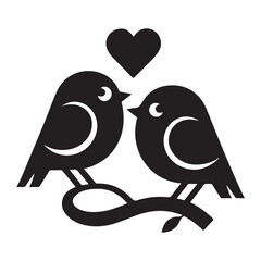 Vector birds on a branch