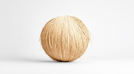 Natural Fiber Ball on Minimalistic Background for Interior Decor