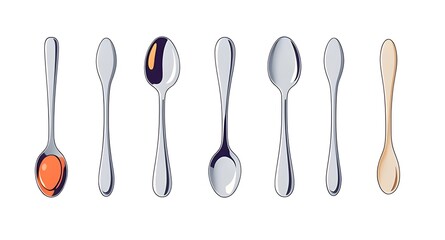 set of spoons vector