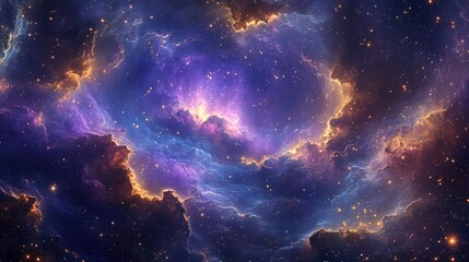 Obraz premium Cosmic nebula, swirling gas, stars, space background, astronomy