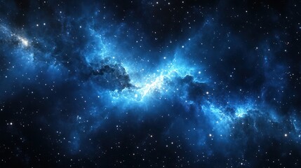 Obraz premium Cosmic Nebula Blue gas clouds in space, background stars, for science fiction