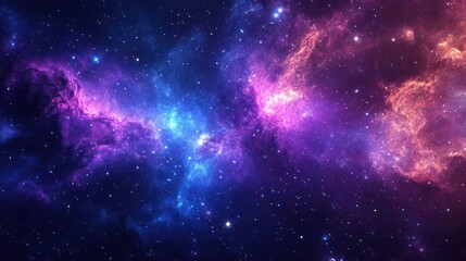 Fototapeta premium Cosmic nebulae, vibrant colors, deep space, background, science, astronomy, art