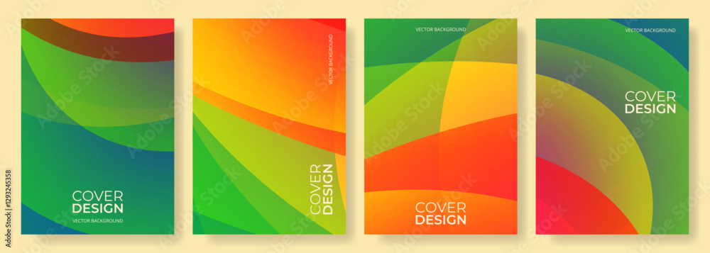 Poster abstract minimalist cover background set. modern poster collection vector design template with sprin