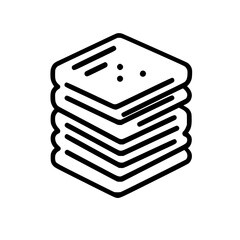 Stack of Crackers Icon Representing Snacks, Baking, and Food Products