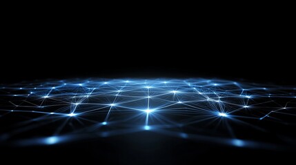 Abstract Digital Technology Network with Dots and Lines in Blue