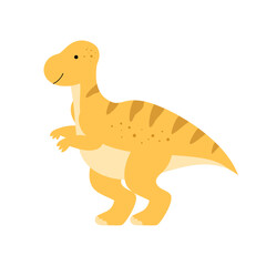 Cute tyrannosaurus dinosaur in a flat style. Tyrannosaurus Rex, dino. Perfect for kids designs, nursery prints, stickers. Vector illustration isolated on white background.