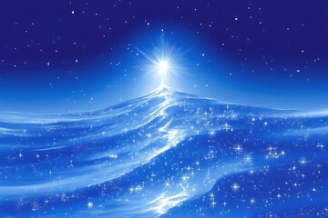 Celestial Star Shining on Wavy Sea