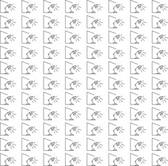 Cartoonish small table lamps are repeated and form the background.