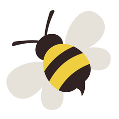 Lovely simple design of a yellow and black bee vector illustration on a white background