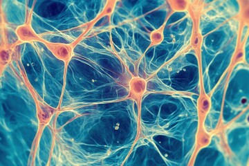 Muscle Fibers Histology: Motor Unit Synapse Microscope Image for Biology Study