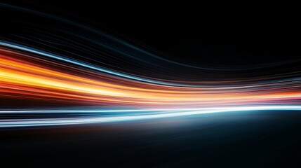 Abstract Light Trails in Motion Against a Dark Background