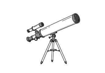 Telescope Observing Stars Standing on Tripod for Astronomy and Science
