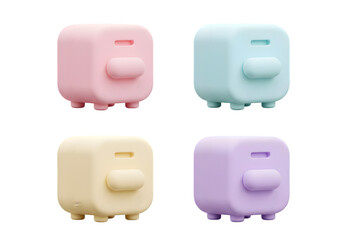 Colorful cube figures Minimalist design in a pastel color palette