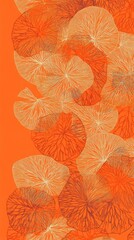 Stunning Orange and Cream Abstract Botanical Print for Home Decor