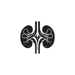 Human kidneys silhouette vector