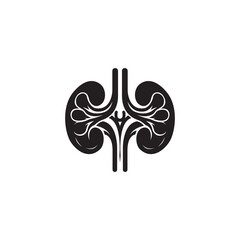 Human kidneys silhouette vector