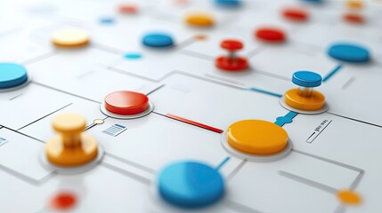 A 3D illustration of a web design development proccess