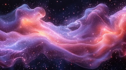 Cosmic nebulae flowing through space