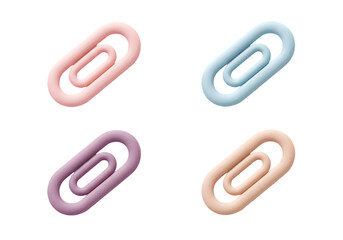 Paper Clip Arrangement with Pastel Colors and Simple Black Background