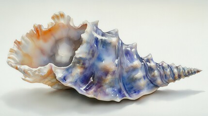 Colorful Natural Shell with Intricate Patterns and Textures