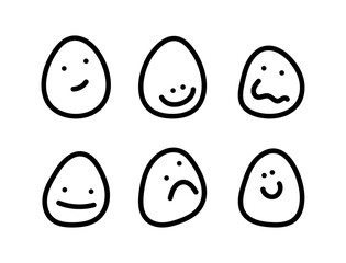 Emoji set of diverse people face. Doodle avatar design for social media. Vector logo design template for advertising, posters and banners. Funny linear illustrations with smiling character and mascots