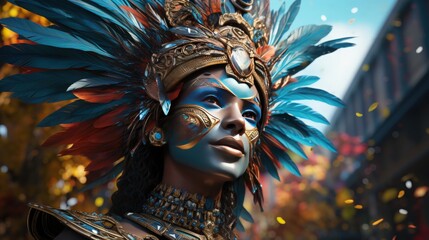 A vibrant Caribbean carnival with steel drums and dancing