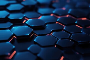 Obraz premium A minimalistic tech background with geometric hexagonal shapes.