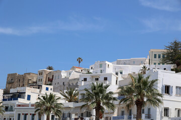 Fototapeta premium View of the skyline of the Cyclades island of Naxos, Greece