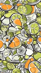 A Delightful Citrus Fruit Pattern Design for Summer Decor
