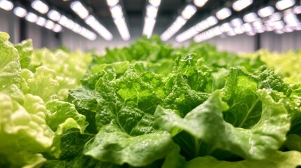 Lettuce Under Grow Lights: Fresh Greens Hydroponic Farm 