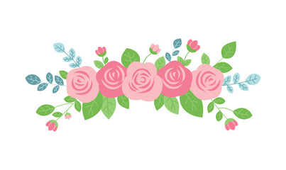 Beautiful Girly Romantic Pink Rose Flower Floral Crown Arrangement Decoration
