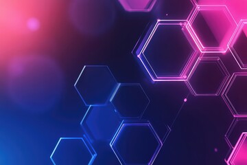 Fototapeta premium A modern AI-powered abstract background using dynamic hexagons and smooth gradients.