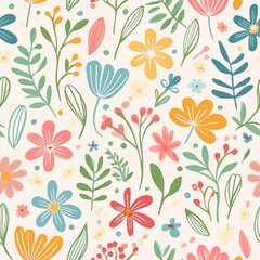 Fototapeta premium Spring floral wallpaper pattern