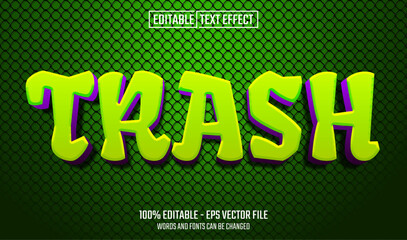trash editable text effect