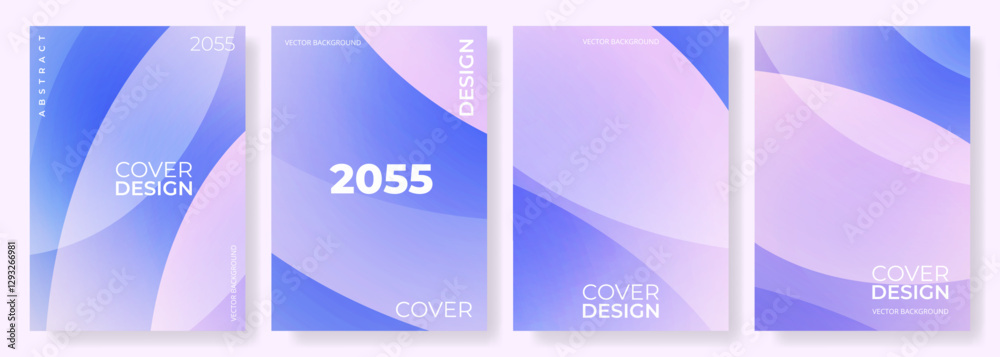 Poster Abstract minimalist poster set. Modern vertical background collection of cover design vector template with soft color gradient for brochure, flyer, book, banner, notebook, annual report presentation.