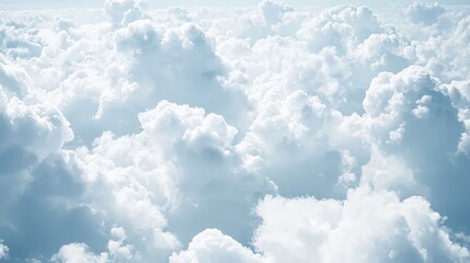 Naklejka premium Soft White Clouds in a Bright Blue Sky Overhead View Landscape