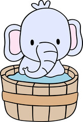 The hand-drawn elephant looks majestic and gentle