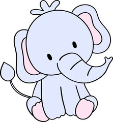 The hand-drawn elephant looks majestic and gentle