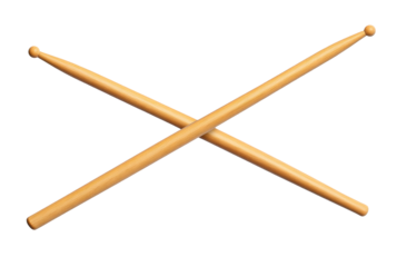 crossed drumsticks on white background