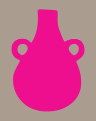 modern minimalist silhouette fuchsia vase