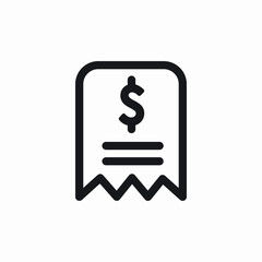 check receipt payment bill icon vector sign