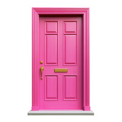 Bright Pink Door Summer Vibes on transparent background.