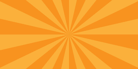 Vector orange sun rays sunburst texture background. Abstract background with rays retro starburst design spiral striped illustration sunray template wallpaper design.