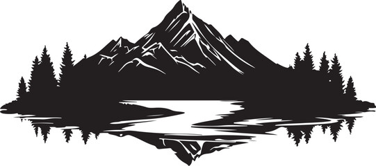 Mountain Landscape Vector Set