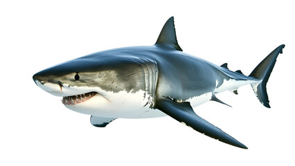 White shark Isolated on white background