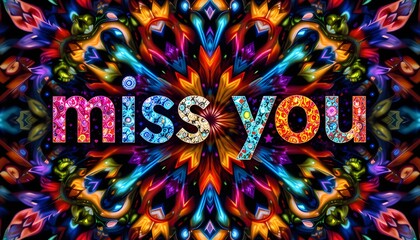 Fototapeta premium miss you design lettering text