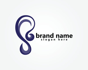 Fototapeta premium ear logo , earlobe abstract logo design template inspiration